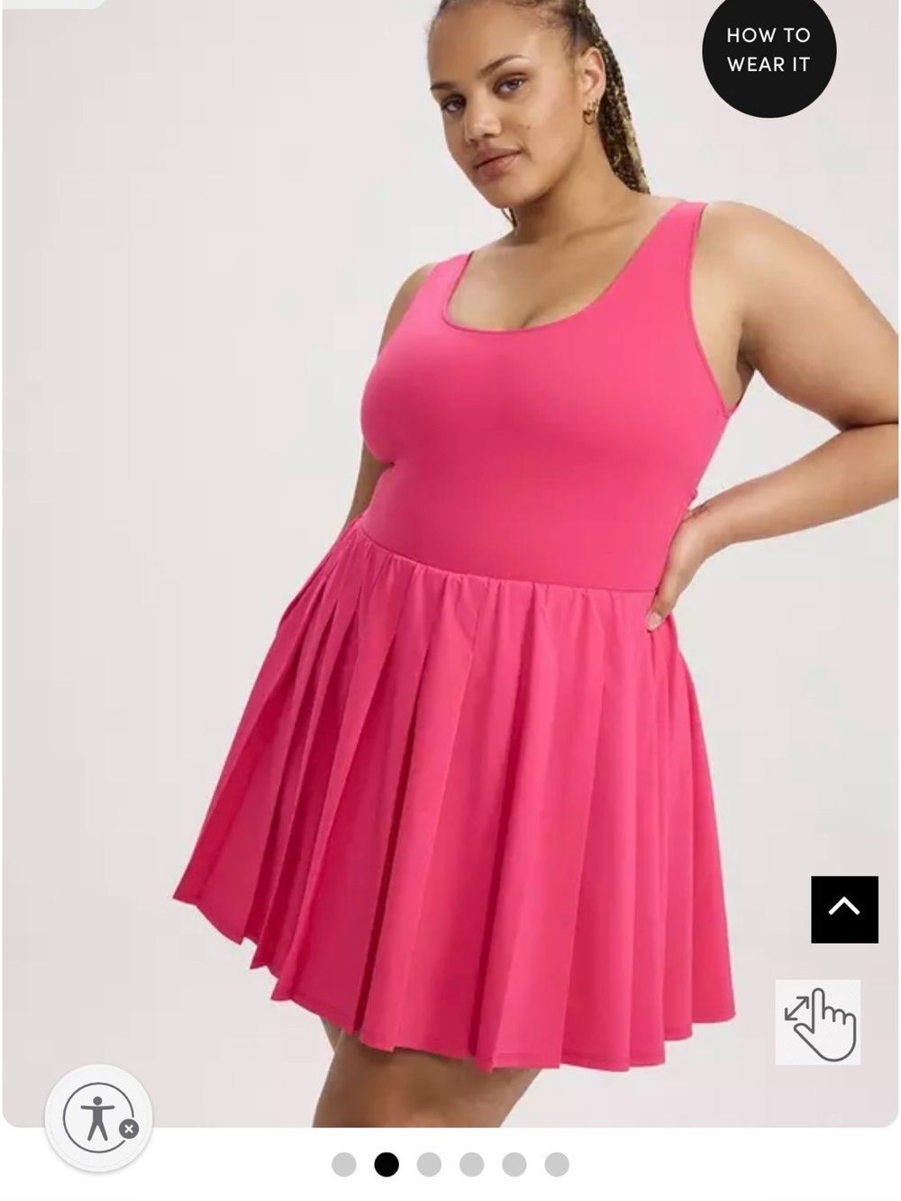 torrid Hot Pink Scoop Neck Fit-and-Flare Dress